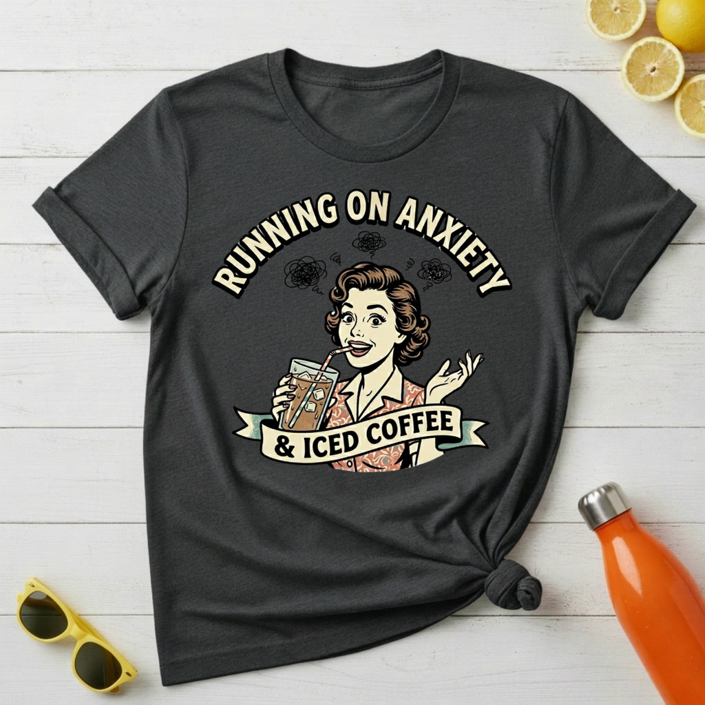 Running on Anxiety & Iced Coffee T-Shirt
