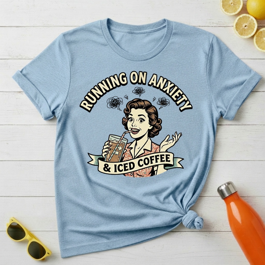 Running on Anxiety & Iced Coffee T-Shirt