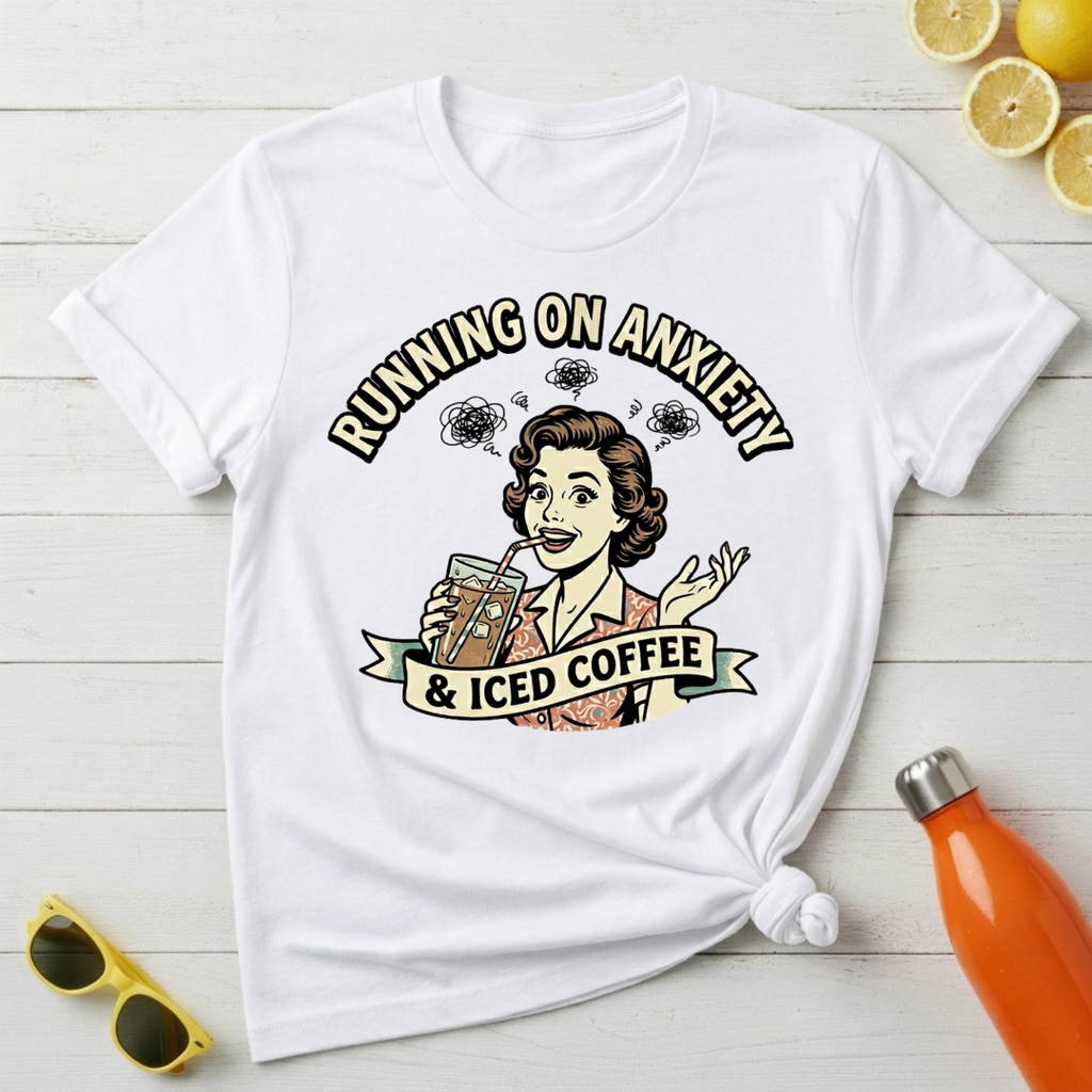 Running on Anxiety & Iced Coffee T-Shirt